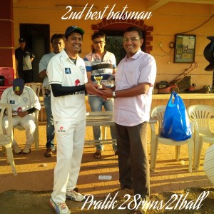 Pratik 2nd best batsman