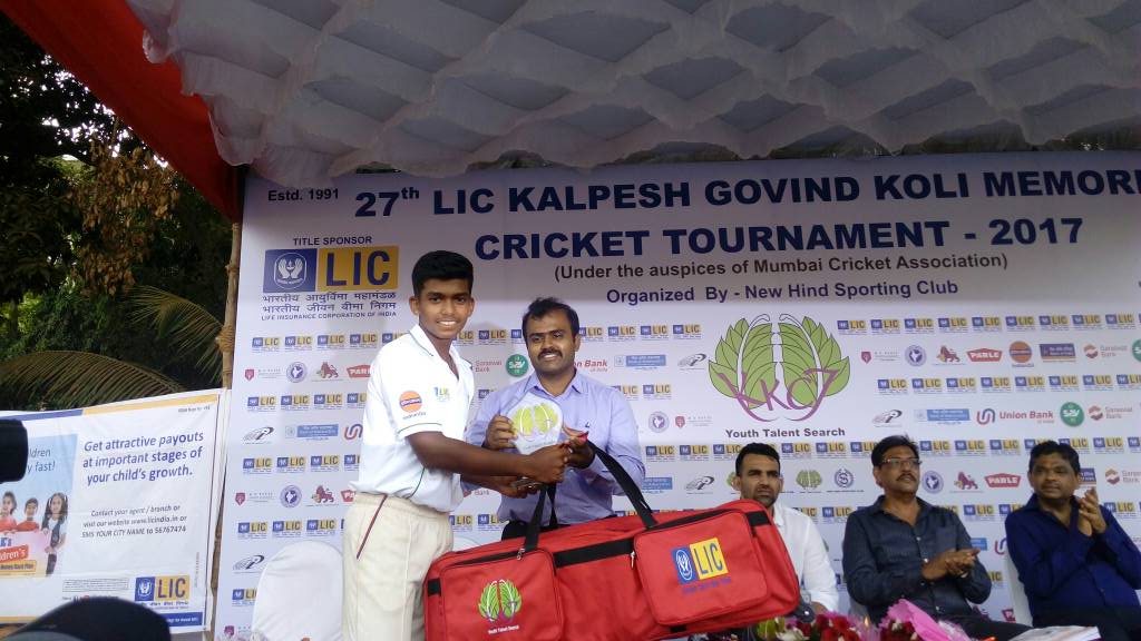 Siddhesh Jadhav Best Batsman of Tournament