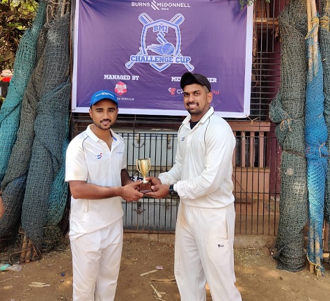 Man of the match - Kiran Thasale from Burns & McDonnell India Team score 86 runs in 51 balls (14 fours and 1 six) against Petrofac in FSC Burns & McDonnell Premier League 2020
