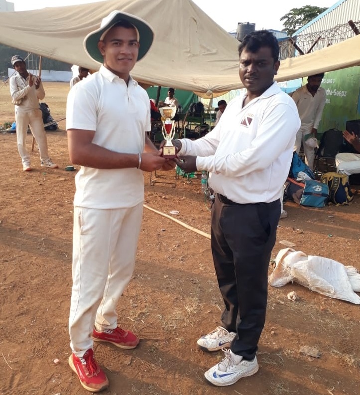 Man of the match - Manish Yadav from New Way Travels Pvt Ltd. Team score 59 runs in 30 balls (7 Fours and 2 sixes) against Mettler Toledo Pvt Ltd Team in Salim Durani T-20 Trophy 2019-20