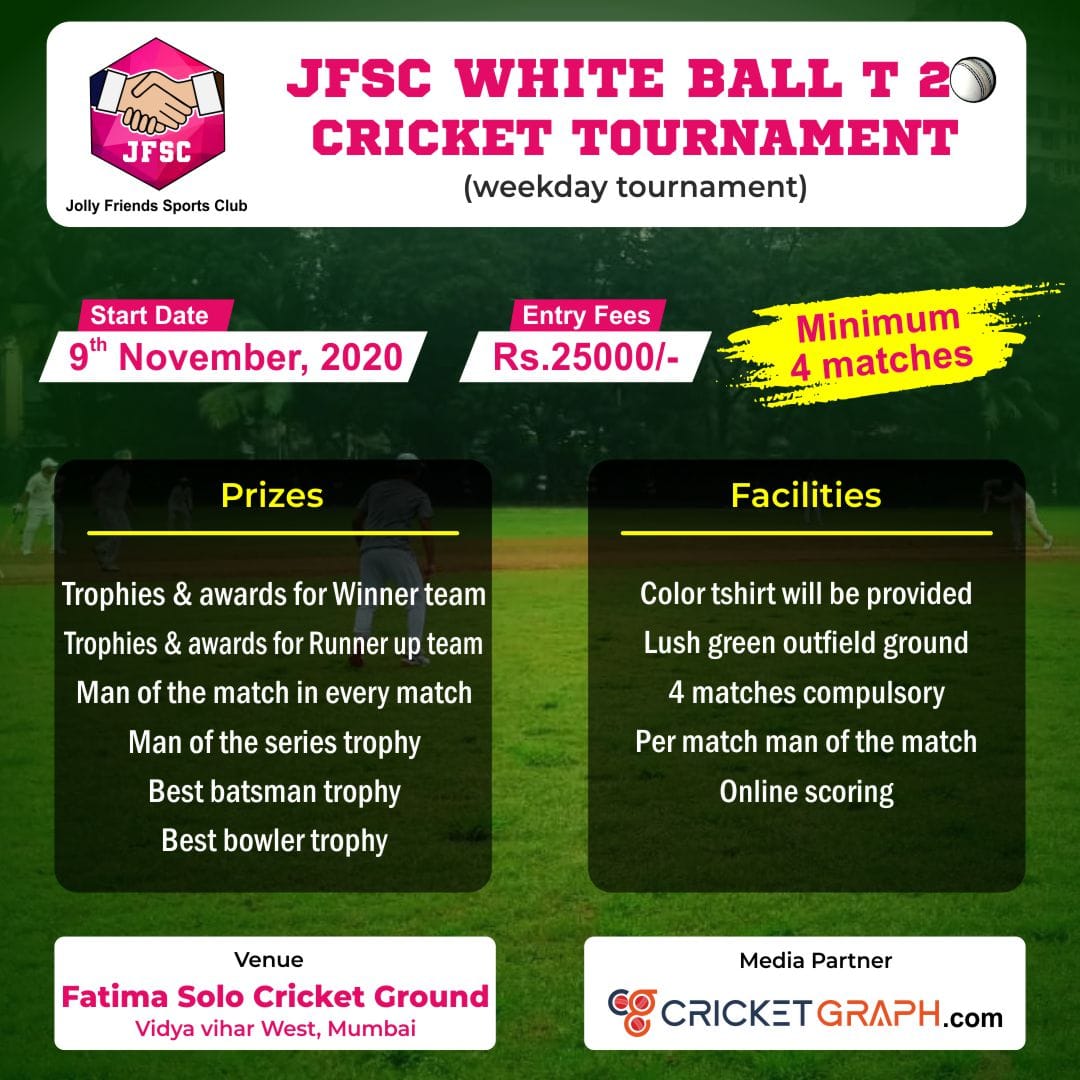 JFSC White Ball T 20 Cricket Tournament 2020 (Weekday)