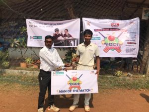 MOM Nikhil Giri from Yuva Arjun C.A.23 runs 3 wickets..Match played at National CC