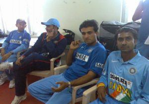 Virendra Vegda with Indian Team